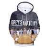 Mannen Truien GREY'S ANATOMY 3D Sweatshirt Unisex Tumblr Casual Trui Jasje Grijzen Hoodie Mode Harajuku Trainingspak