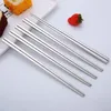 Essstäbchen 10PCS Edelstahl wiederverwendbares Sushi-Set rutschfeste chinesische Metallstäbchen Geschirr Küchenwerkzeuge