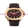 16 Style Luxury Wristwatch Automatic Watch Men Black 5167A-001 Dial Rose Gold Skeleton Rubber Band Transparent Back Men Watch205j