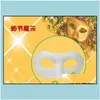 Party Masks White Half Face Mask Halloween Blank Paper Zorro Diy Hiphop Handpainted Street Dancing 10Pcs/Lot Drop Delivery Home Gard Dhdg8