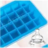 قوالب الخبز 15 شبكة الطعام الدرجة Sile Ice Tray Home with Lid Diy Cube Mould Square Shape Shape Cream Maker Accessories XB1 Drop Dhews