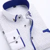 Koszulki męskie Duno rozmiar 4xl mężczyzn sukienka Koszulka Długie rękaw Slim Fit Button Down Down Wysokiej jakości wydrukowane koszule biznesowe MCL18 230721