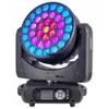 2pcs مع Flightcase 37 × 15W RGBW 4in1 التحكم في الرأس تحكم LED Zoom Wash 4-in-1 RGBW LEDS Moving Head مع ضوء التكبير