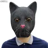 Gnhyll Latex Funy Full Head Black Cat Mask Costumes Cosplay för rolig karneval Halloween Party Costume Movie Props