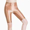 Active Pants Women Sexy Jeggings Shorts Sheer Shiny Glossy Wet Seoning Soft Stretchy Underwear Oil Leggings Yoga Gym