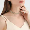 Choker Modèle Brillant Cubic Zirconia Or Couleur Strass Chocker Collier Pour Femmes Géométrique Cristal Colliers Bijoux De Fête