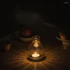 Mum tutucular rüzgar geçirmez cam tutucu ev masaüstü dekorasyon modern minimalist retro rüzgar tealight