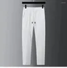 Men's Tracksuits Spring Summer Fashion Suit Men Long Sleeve Casual Shirts And Pant Seersucker Striped Pleats Slim Handsome Two-piece Set