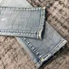 Jeans violets jeans de créateurs Jeans pour hommes Pantalons pantalones Jeans pour hommes Jeans déchirés Jeans droits réguliers Denim Tears Washed Old Jeans Long Jeans Hole