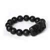 Whole Scrab Black Natural Obsidian Stone Bracelet Six Words Buddha Beads Pixiu Bracelets For Men Women Fashion Bless Jewelry B202l