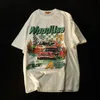 Vrouwen TShirt Amerikaanse retro merk racing print losse trend mannen en vrouwen t-shirt korte mouwen t-shirt y2k kleding 230721