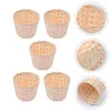 Ensembles de vaisselle 5 pièces panier de fleurs tissé pain enfants cintres en bois petits pots intérieur conteneur de fruits planteur snack