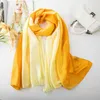 Scarves Fashion Gradient Color Solid Scarf Women Foulard Chiffon Georgette Long Shawl Summer Bandana Elegant Hijab 190 110cm