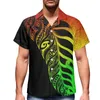 Camisas casuais masculinas Polinésia Tonga Havaí Fiji Guam Samoa Pohnpei Tatuagem tribal Estampas de penas Roupas Ternos Casal Família Vestido de festa