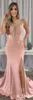 Pas cher robe de soirée rose foncé perlée longue tenue de vacances Pageant robe de soirée de bal sur mesure, plus la taille