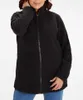 Kvinnorjackor FashionSpark Double Face MicroFleece Jacket Relaxed-fit full dragkedja långa ärmar Sherpa-kappa vinterutkläder med fickor