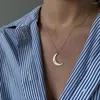 Naszyjniki wiszące kreatywne CZ Stone Star Moon Neckal Delicate Clavicle łańcuch Naszyjnik dla kobiet Złota Plane biżuteria ze stali nierdzewnej Bijoux