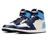 High Jumpman 1S Chaussures de basket-ball pour hommes Femmes 1 Baskets de sport Femmes Noir Blanc Université Bleu Lucky Green Mocha UNC Toe Taxi Chicago Denim Baskets pour hommes