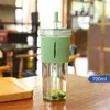 Su Şişeleri Çay Bardağı Taşınabilir Pratik Ev Aksesuarları Yeniden Kullanılabilir Yaratıcı İçme Araçları Meyve Sup Kupa Şeffaf 700ml Şişe