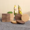 Wooden Coasters Black Walnut Coffee Tea Cup Mats Natural Non Slip Teapot Drink Coasters Home Bar Tools