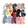 Scarves Cross-Border Pleated Pearl Chiffon Hand-Painted Gradient Color Crumpled Closed Toe Scarf Wholesale One Piece Drop