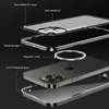 Metall-Magnethülle für iPhone 15 14 13 12 11 Pro Max, kabelloses Laden, 360 ° versiegeltes Glas, Fallschutz