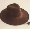 BERETS MÄNS SOMMER SUN HAT SOLID FÄRG COOL WESTER COWBOY PLAN PEACKED CAP STOR ROPE KNIGHT