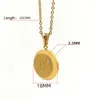 Pendant Necklaces Dainty Small Initial Letter A To Z Gold Plated Stainless Steel Round Disc 26 Alphabet Necklace For Women Men