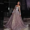 Elegant Elie Saab Long Sleeve Tulle Formal Evening Dresses Beaded Party Gowns Arabic Prom Dress Maxi Wear A Line 20202426