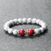 Strand Natural Red Stone Bracelets 8 мм агаты блестящие черные круглые бусинки растягиваются браслеты для женщин, мужчина, очаровательные ювелирные украшения, подарок