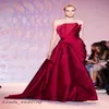 Zuhair Murad Haute Coutureイブニングドレスストラップレスフロアの長いフォーマルなイブニングパーティーガウンvestidos de fiesta188q