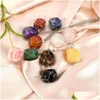 Hänghalsband sier naturlig stentråd slingrande irregar ametyst rose kvarts kristall agat smycken tillbehör släpp leverans pendan dhmp3