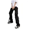 Pantaloni da uomo High Street Hip Hop Hiphop Long Ins Trendy Brand Strap Tuta Handsome Multi-Pocket Casual