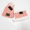 Hats & Scarves Sets Winter Knitted Dome Hat And Scarf Fashion Twist Plain Unisex Couple Accessories
