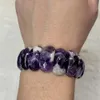 Chokers Natural Amethysts Stone Bracelet Natural Energy Stone Bangle Gem Stone Jewelry for Woman Birthstone for Aquarius for Gift