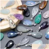 Charms Faceted Waterdrop Stone Natural Rose Quartz Crystal Pendant Energy Healing Yoga Gift Wholesale Drop Delivery Jewelry Findings Dhszb