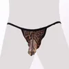 Fun Lingerie Culottes Culottes Sous-vêtements pour hommes Ouverture du pénis physiologique Couple transparent Pantalon à cordon Sexy Provocateur Pyjama Tendance