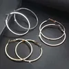 Hoop & Huggie Big Small Circle Earrings For Women Female Rose Gold Black Ring Ear Jewelry Ladies203c