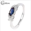 100% real sapphire silver ring for engagement 3 mm 6 mm marquise cut sapphire ring solid 925 silver sapphire fine jewelry214F