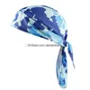 Chapeaux de pirate camo casquettes en maille de soie de glace masques casquettes de cyclisme unisexes perruques hiphop bandeau Durag Biker Headwear Biker Headwear écharpes magiques