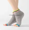 Meias peeptoe yoga novas meias femininas antiderrapantes para exercício em casa meias femininas meias elásticas meias para dança de balé de ginástica