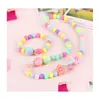 Colar de Pulseira Cute Girls Sweet Children Jewelry Accessories 2Pcs Sets Kids Bracelets Set For Gift 26 Colors Wholesale Drop Deli Dhokz