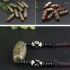 Pendant Necklaces Tibet Natural Stone Dzi Beads Choker Necklace Nine Eyes For Men & Women's Jewelry With One Stripe Accessory