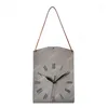 Horloges murales Vintage Pu Lederen Wandklok en forme de sac Creative Moderne Kunst Klok Muur Opknoping Decoratie Woonkamer Slaapkamer Mute Retro