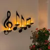 Portavelas 4 Uds. Soporte de nota musical de hierro decoración estante de luz de té símbolo Musical para el hogar Oficina aula regalo de inauguración de la casa