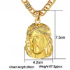 Naszyjniki wiszące złoto kolor Jezus duży naszyjnik dla mężczyzn dla kobiet łańcuch biżuterii Długość Hip Hop12651