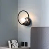 Wall Lamp Nordic Modern Gold Ring Lights Minimalist Geometric Lines Lamps Bedroom Bedside Living Room Corridor Sconces