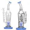 hookahs blue Matrix Perc Hookah Bongs Thick Glass Water Pipes Double Chamber Dab Rig Bubbler