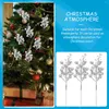 Fiori decorativi Rami di albero in argento dorato Decorazione Gambo di bacche finte Ghirlanda artificiale di Natale