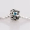 100% 925 Sterling Silver Starfish Bead Ball with Sapphire Blue Crystal Charm Beads Fits Pandora Bracelets & Necklaces LW250227t